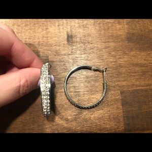 Silver cubic zirconia costume jewelry earrings